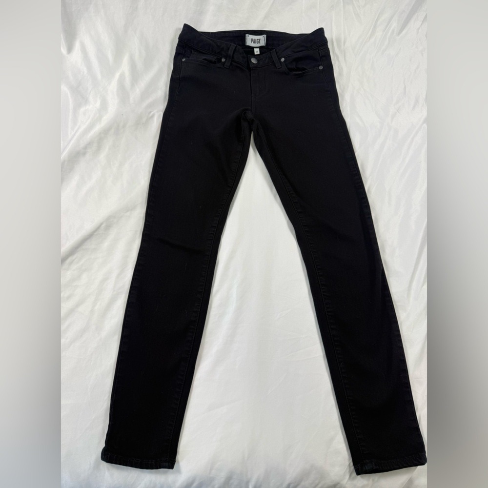 Paige Verdugo Size 29 Ultra Skinny Jeans Black Stretch Denim Women's